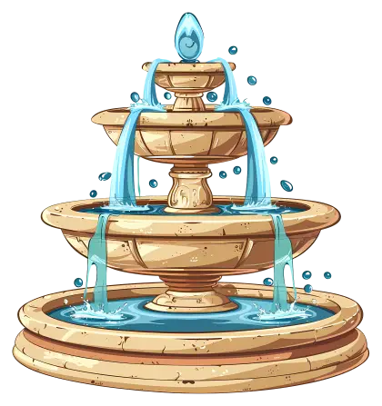 Elegant Stone Fountain with Water