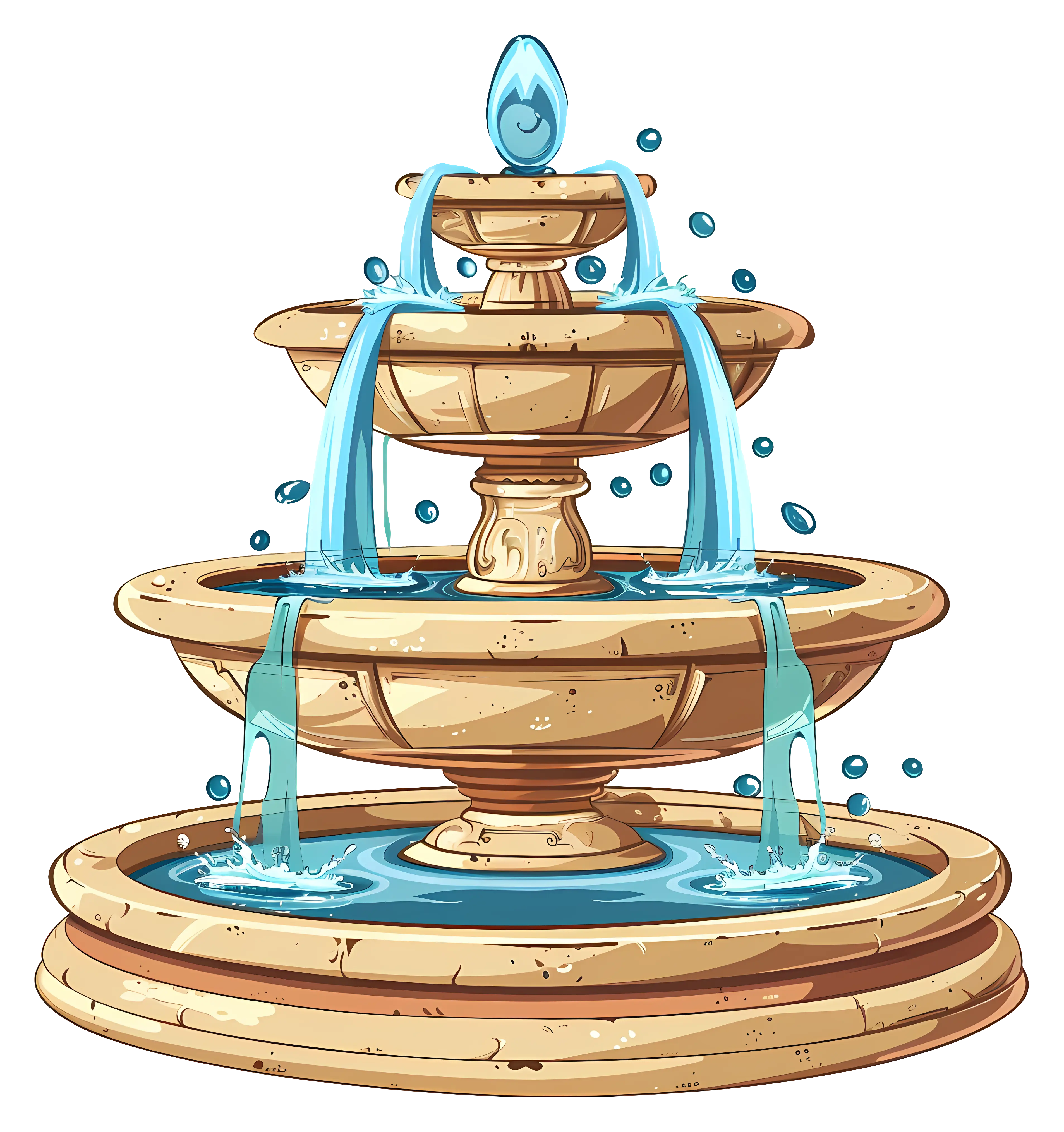 Elegant Stone Fountain with Water