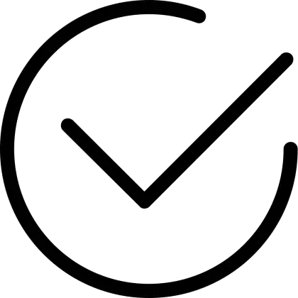 Checkmark Inside a Circular Design Symbol