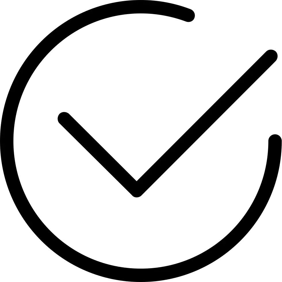 Checkmark Inside a Circular Design Symbol