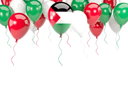 Balloons with Jordan Flag for Festive Celebration