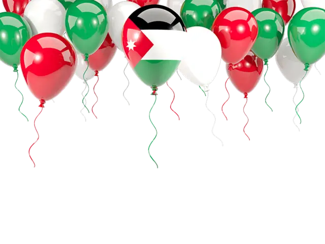 Balloons with Jordan Flag for Festive Celebration