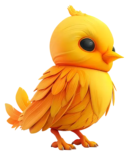 Cute Yellow Bird Illustration