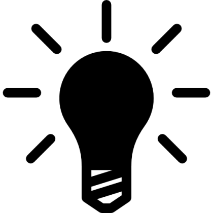 Simple Black Light Bulb Icon