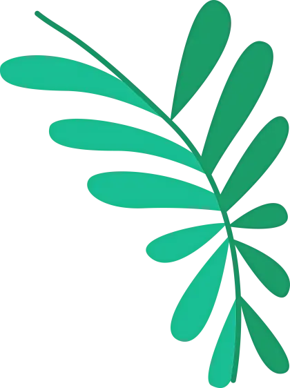 Vivid Green Leaf Illustration Design