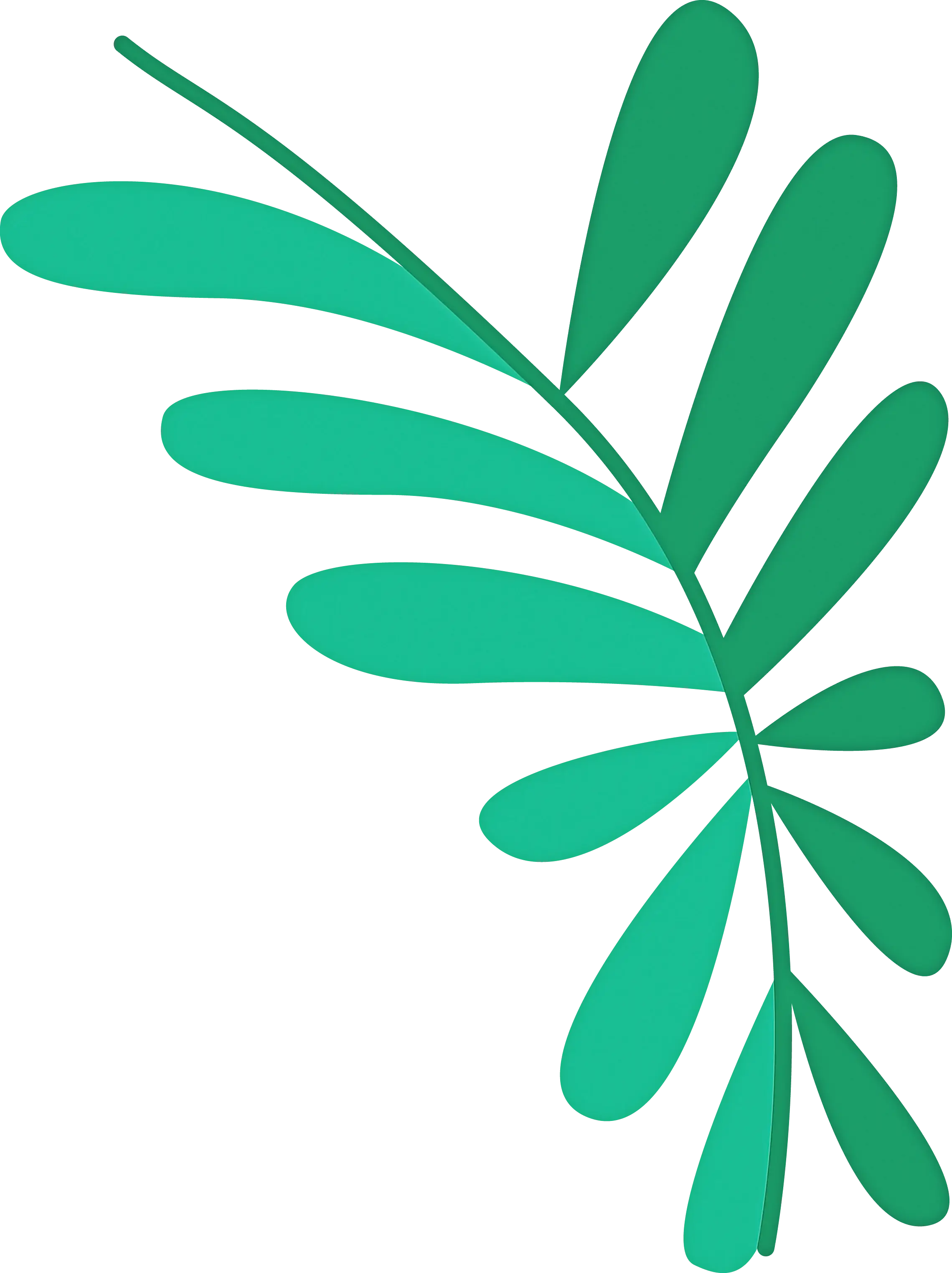 Vivid Green Leaf Illustration Design