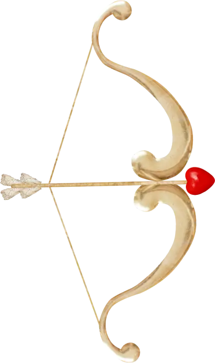 Cupid&#039;s Golden Bow and Heart Arrow