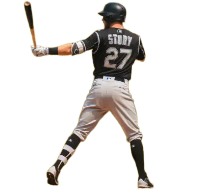 Baseball Player Swinging Bat in Action