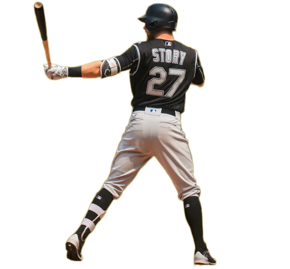Baseball Player Swinging Bat in Action