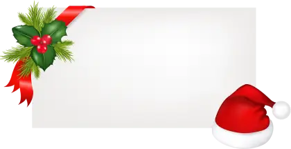 Christmas Card with Holly and Santa Hat