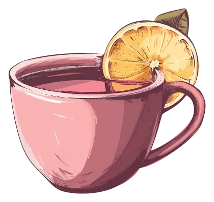 Pink Cup with Lemon Slice
