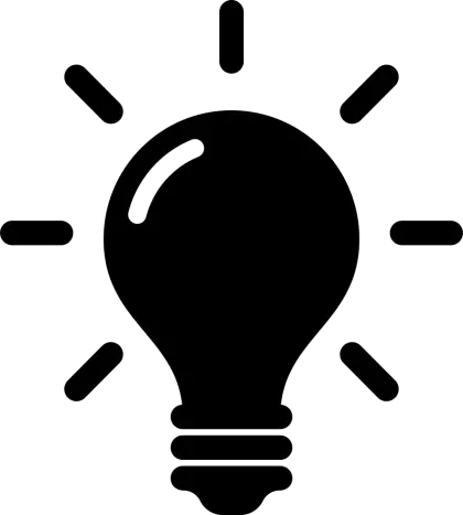 Light Bulb Icon Symbolizing Ideas and Innovation