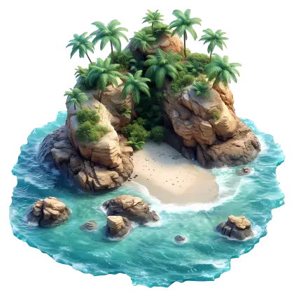 Scenic Tropical Island Artwork