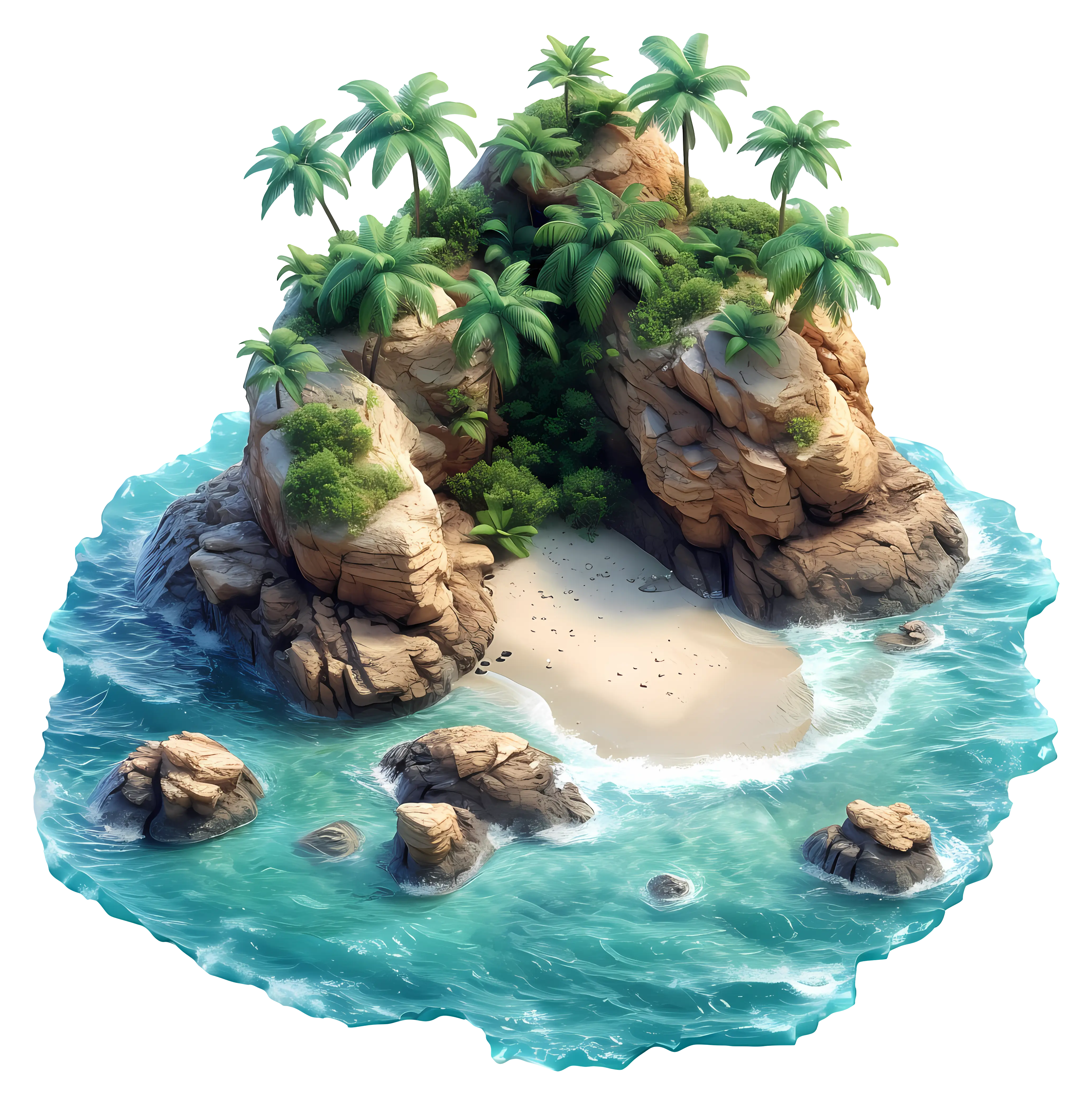 Scenic Tropical Island Artwork