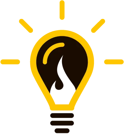 Yellow and Black Light Bulb Icon for Ideas