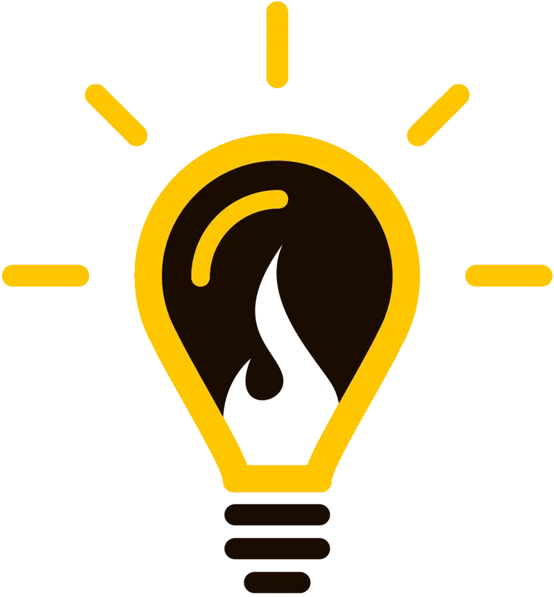 Yellow and Black Light Bulb Icon for Ideas