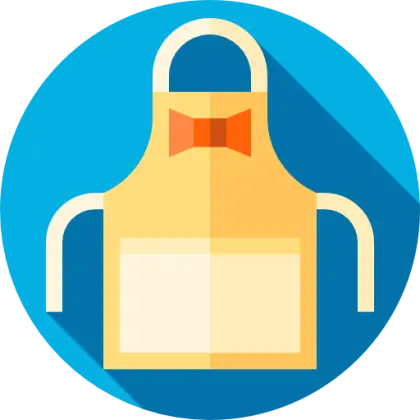Yellow Cooking Apron in Flat Design
