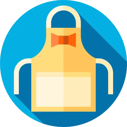 Yellow Cooking Apron in Flat Design