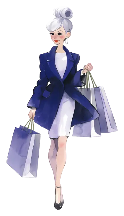 Stylish Woman with Shopping Bags
