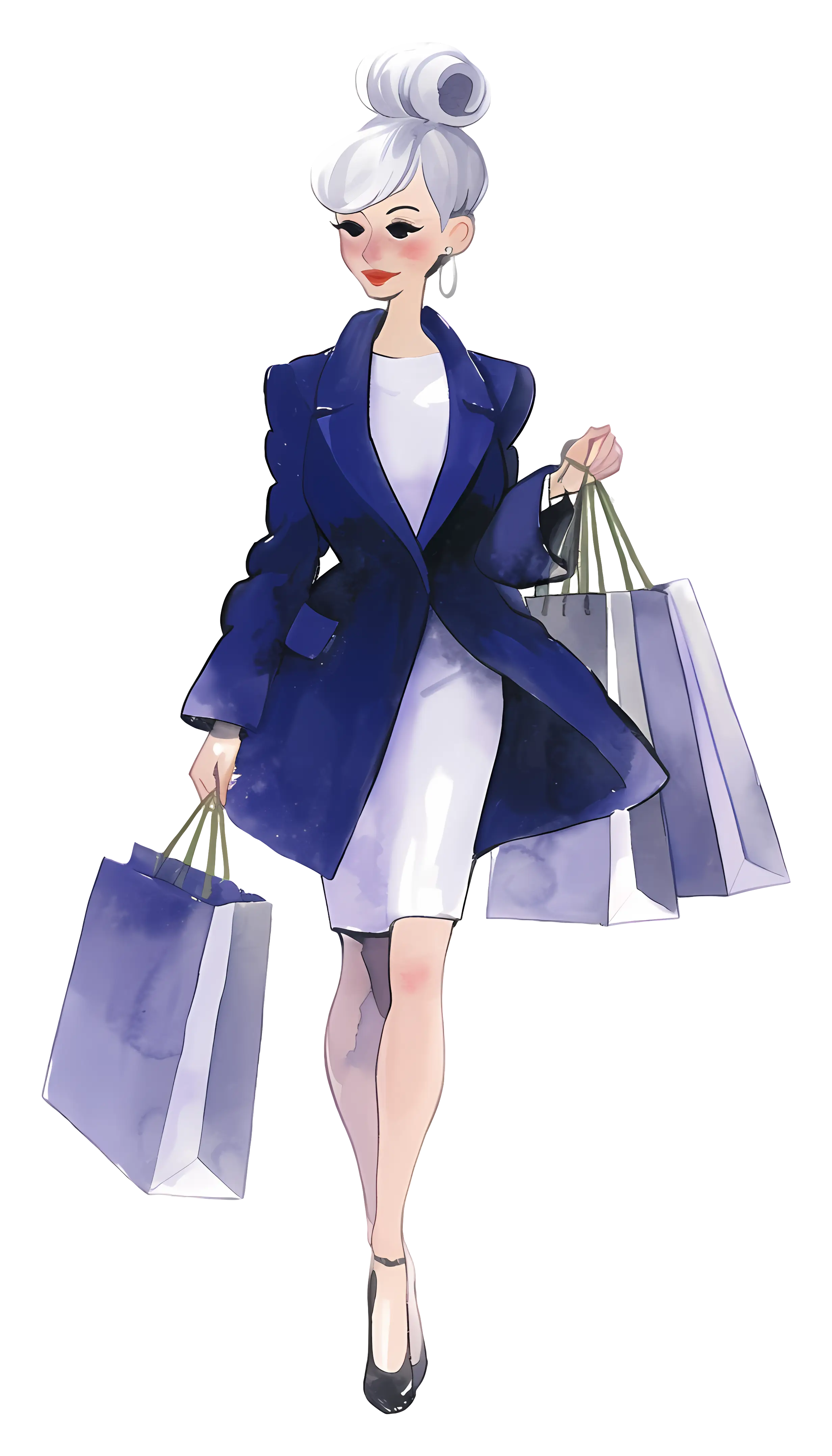 Stylish Woman with Shopping Bags