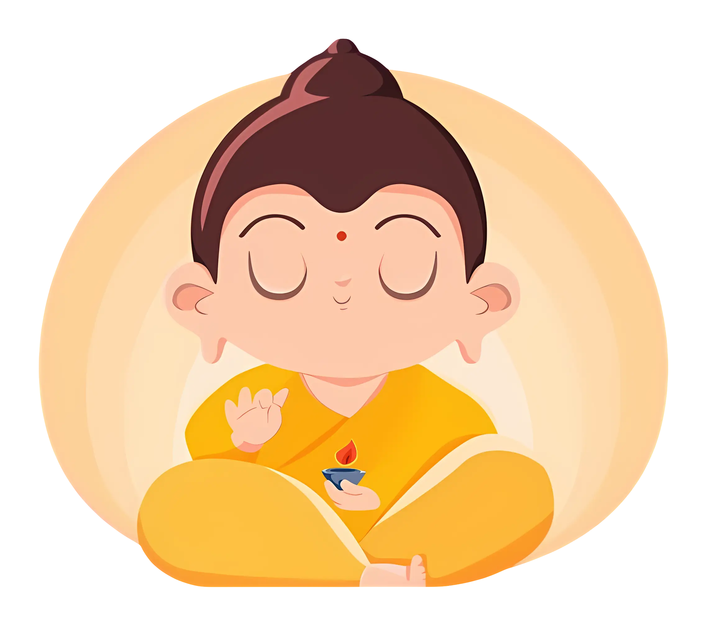 Cute Buddha with Candle