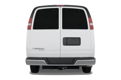 Rear View of Commercial White Van