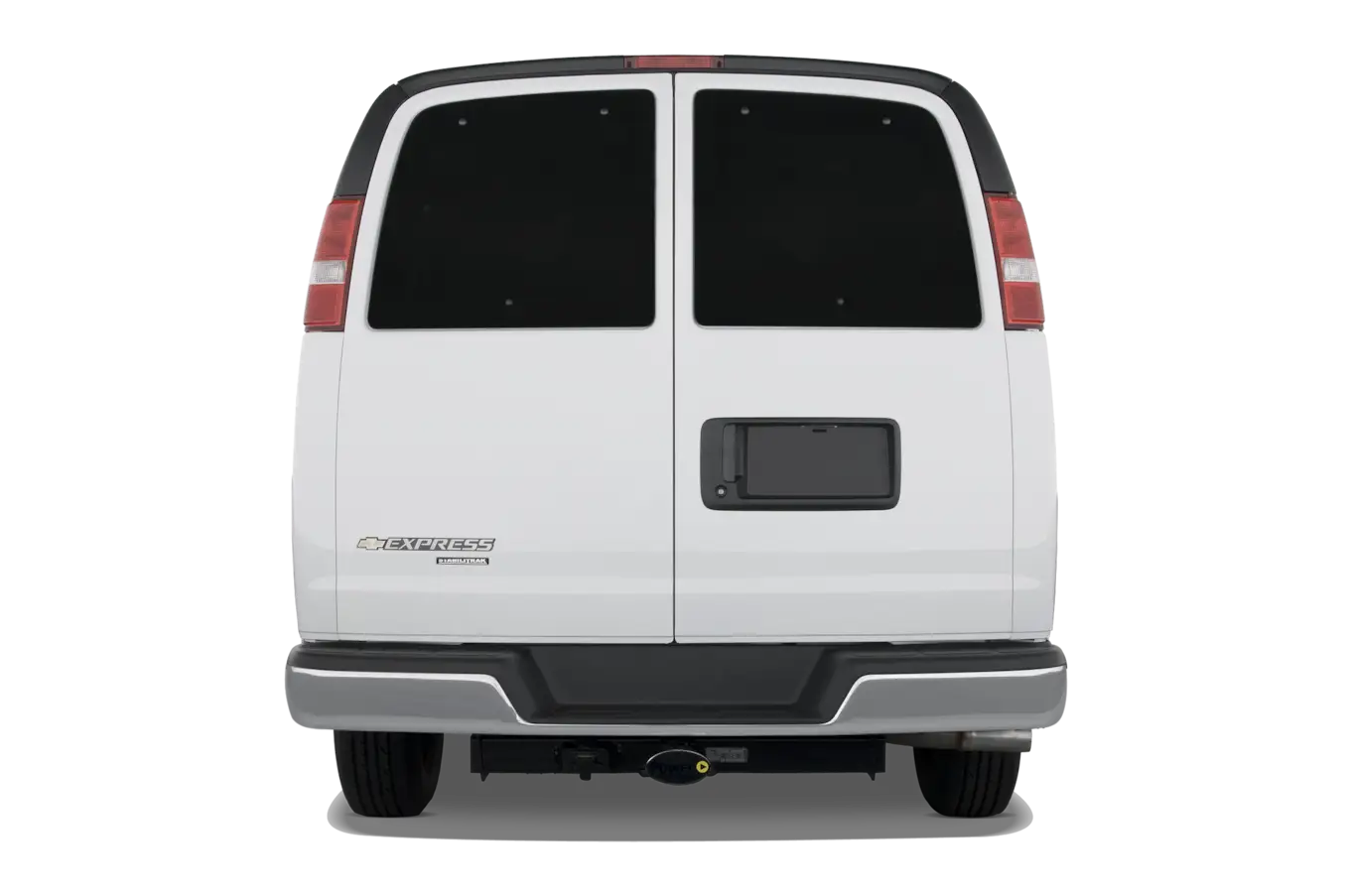 Rear View of Commercial White Van