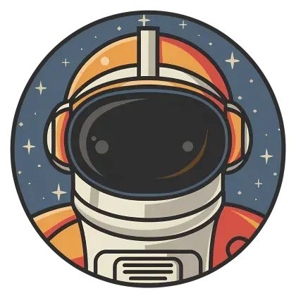 Cute Astronaut Face Cartoon Illustration