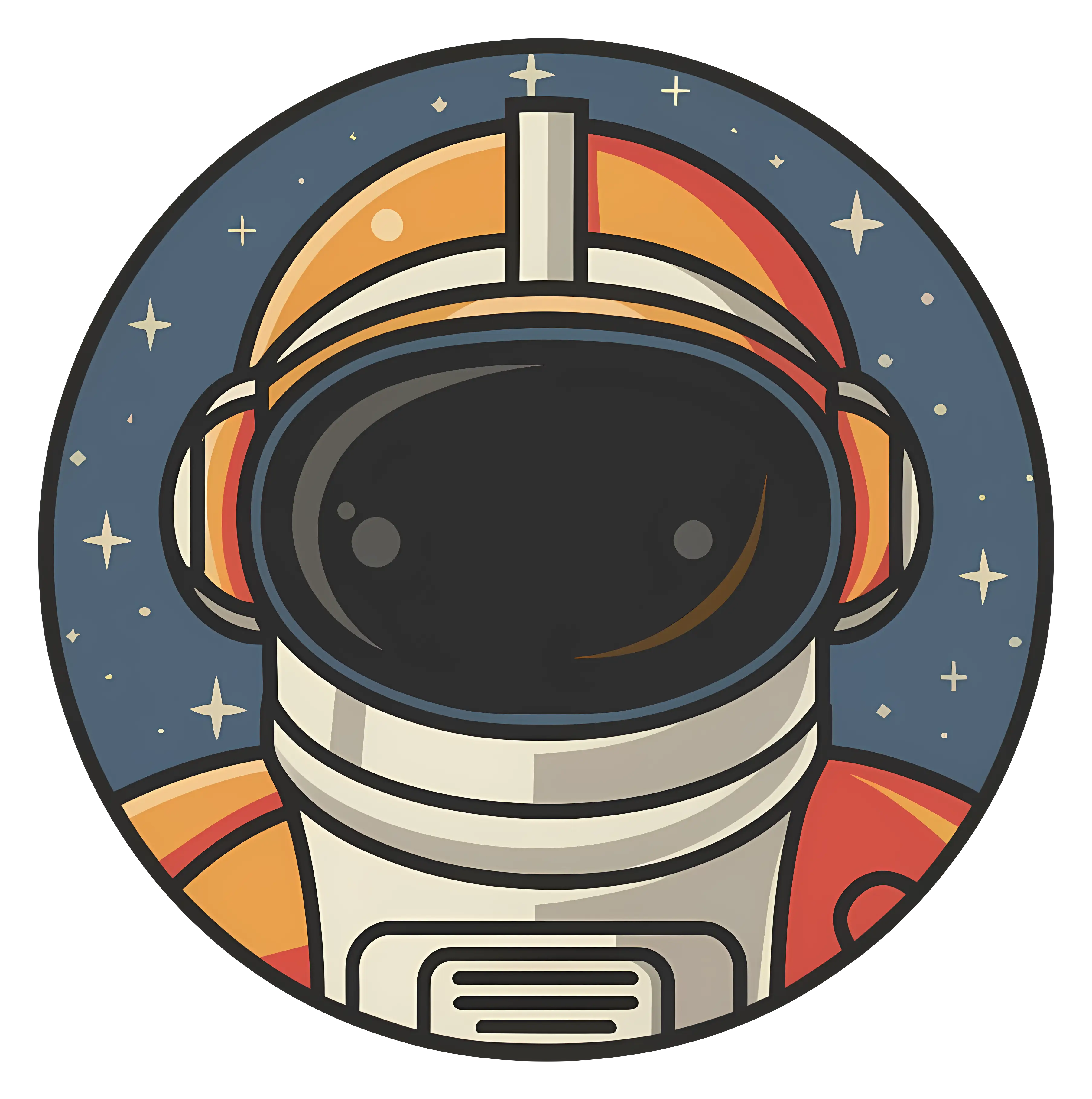 Cute Astronaut Face Cartoon Illustration