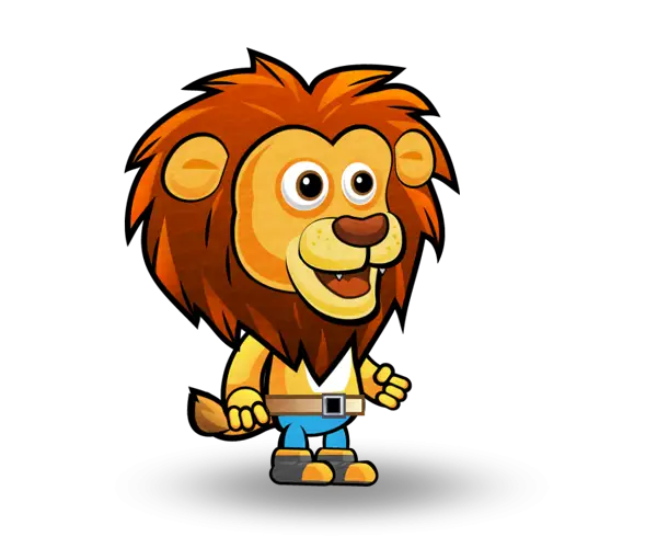 Cartoon Lion Character in Playful Style