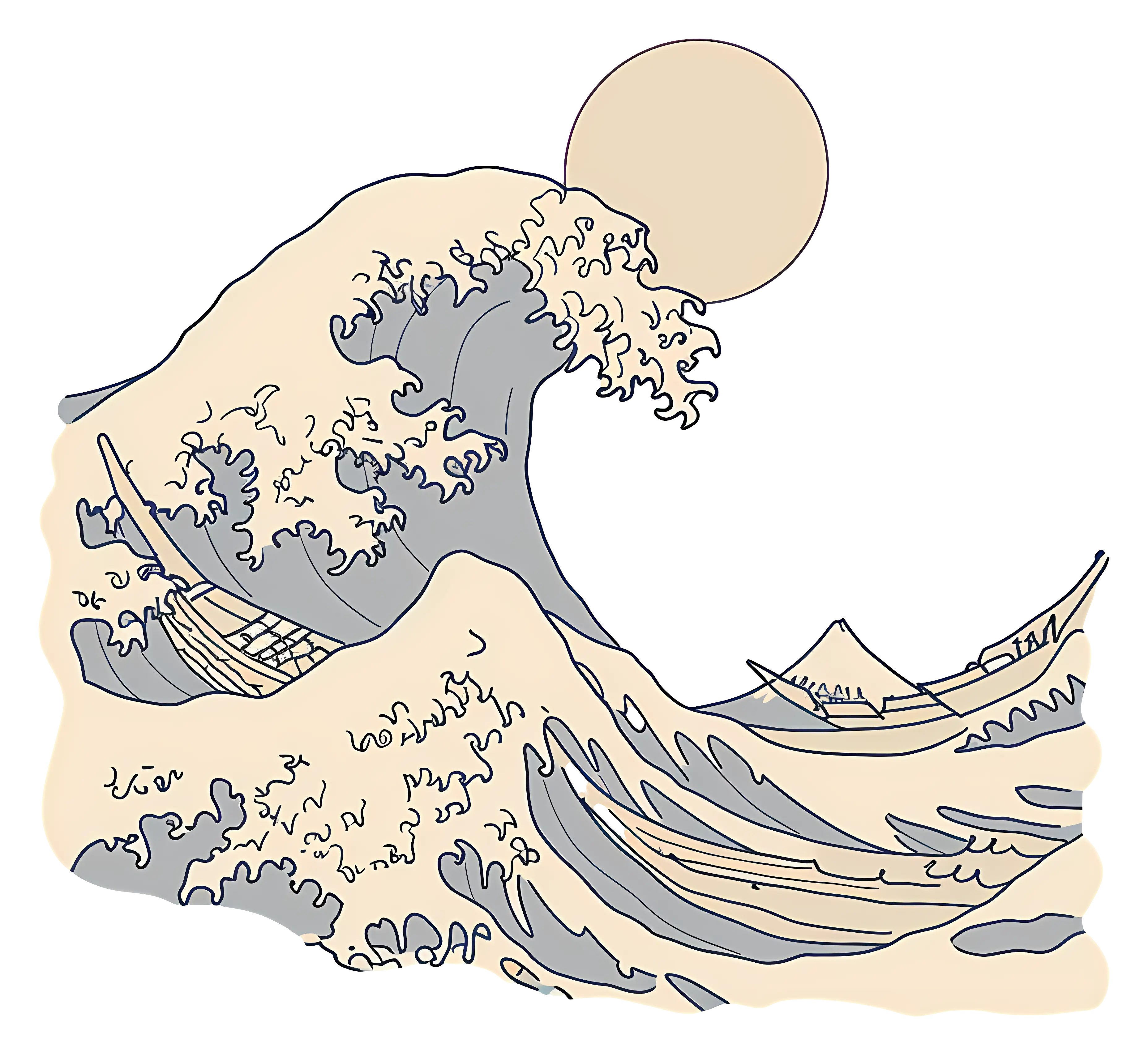 Japanese Wave-Inspired Traditional Artwork