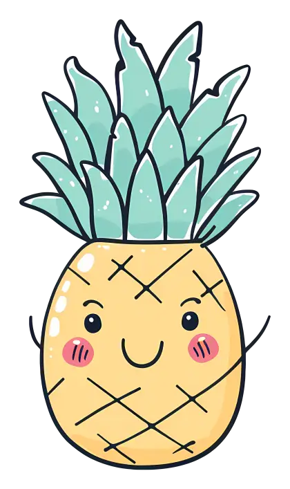 Smiling Cartoon Pineapple Illustration