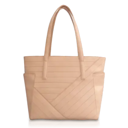 Beige Leather Handbag for Stylish Use