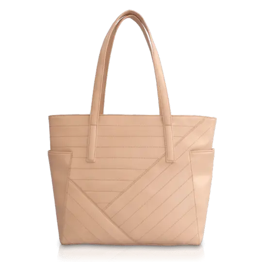 Beige Leather Handbag for Stylish Use