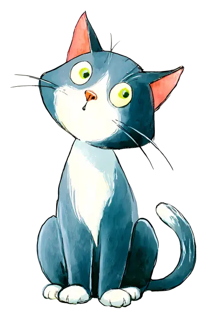 Cartoon Cat with Whiskers
