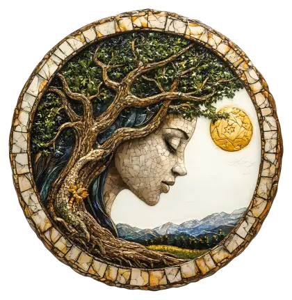 Tree with Human Face and Moon