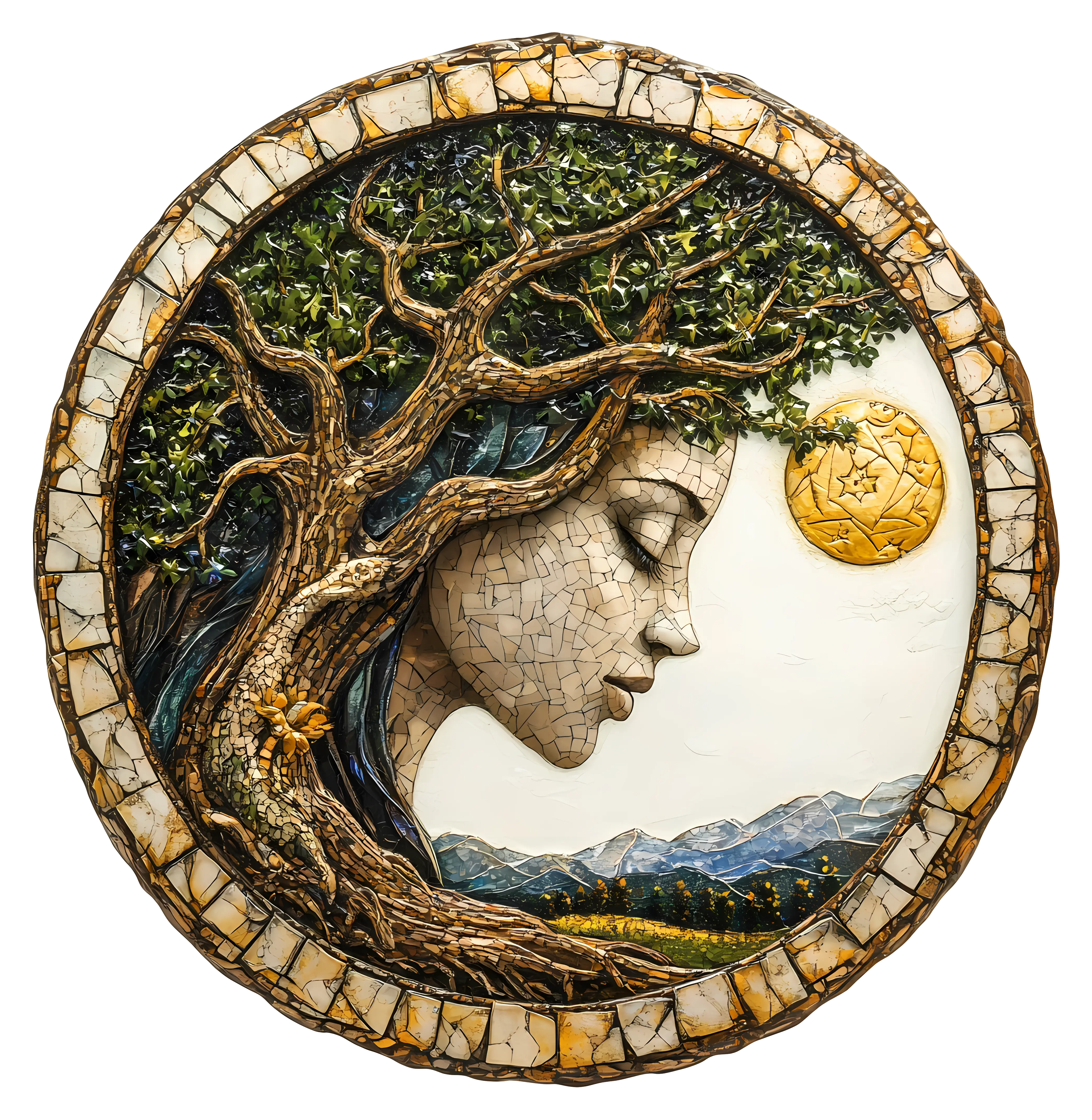 Tree with Human Face and Moon