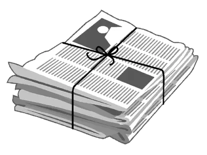 Stack of Newspapers Bundled Together