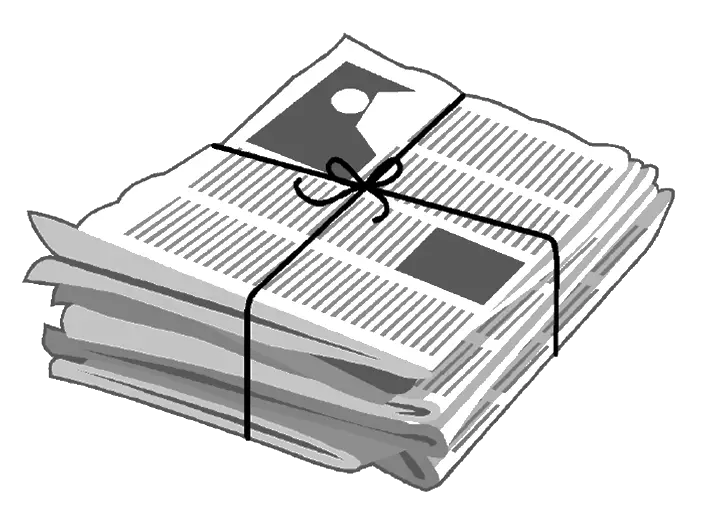 Stack of Newspapers Bundled Together