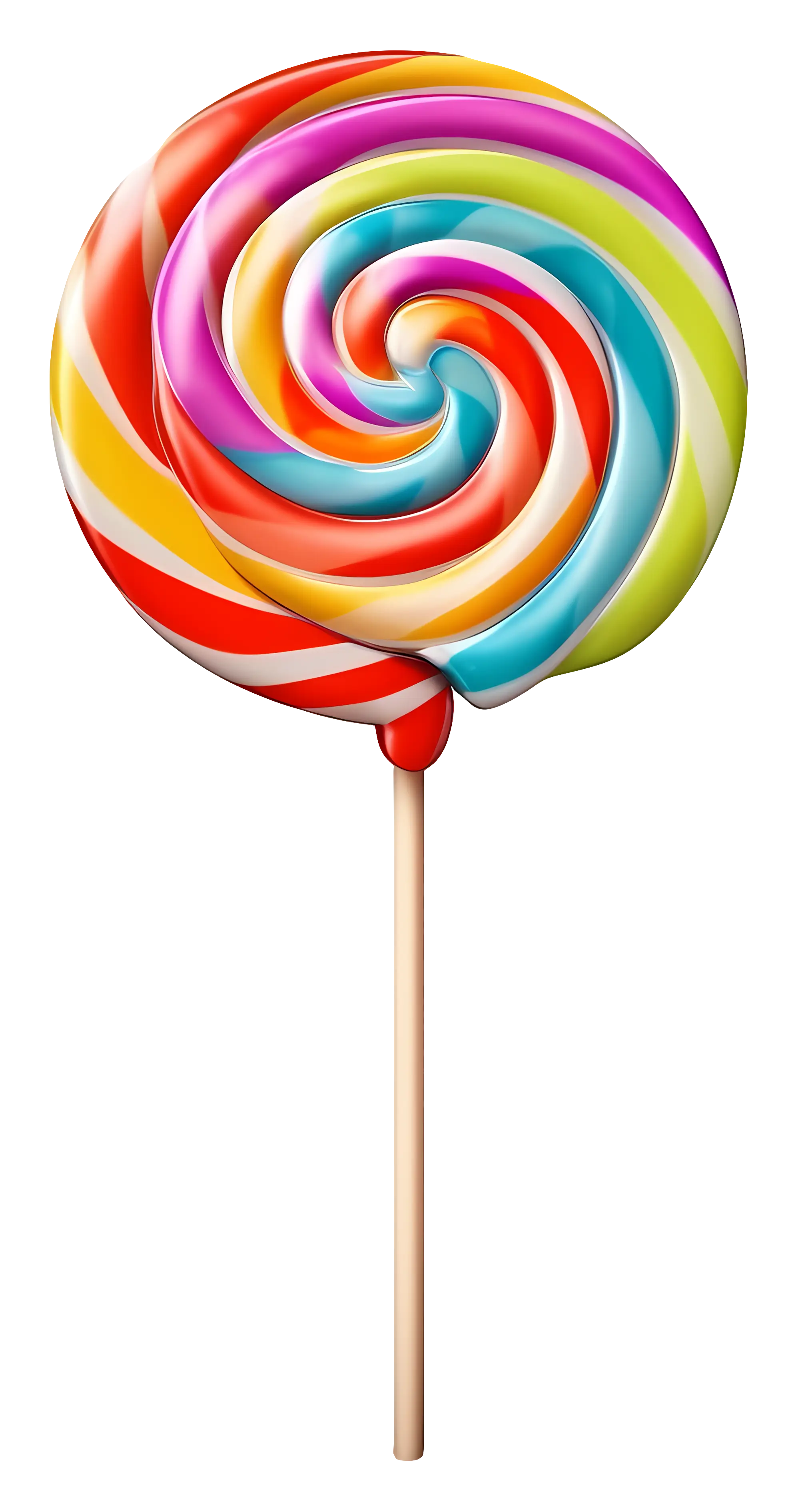 Bright Rainbow Swirl Lollipop