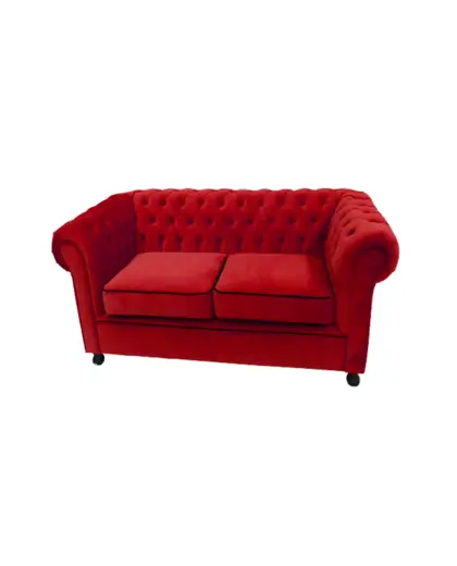 Elegant Red Upholstered Sofa