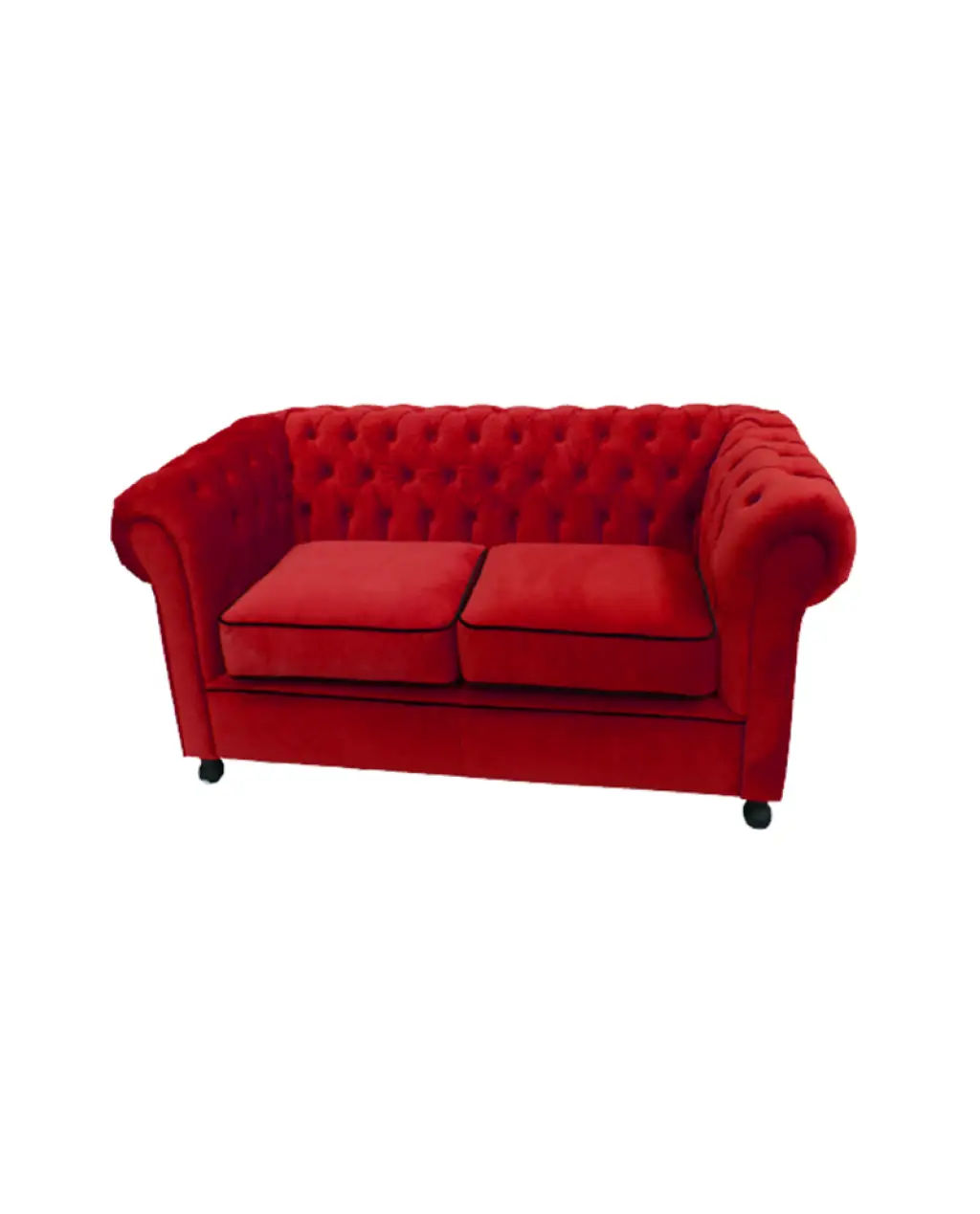 Elegant Red Upholstered Sofa
