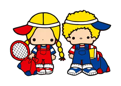 Cartoon Kids Ready for Tennis