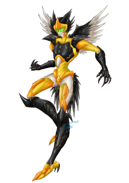 Futuristic Yellow Robot Character