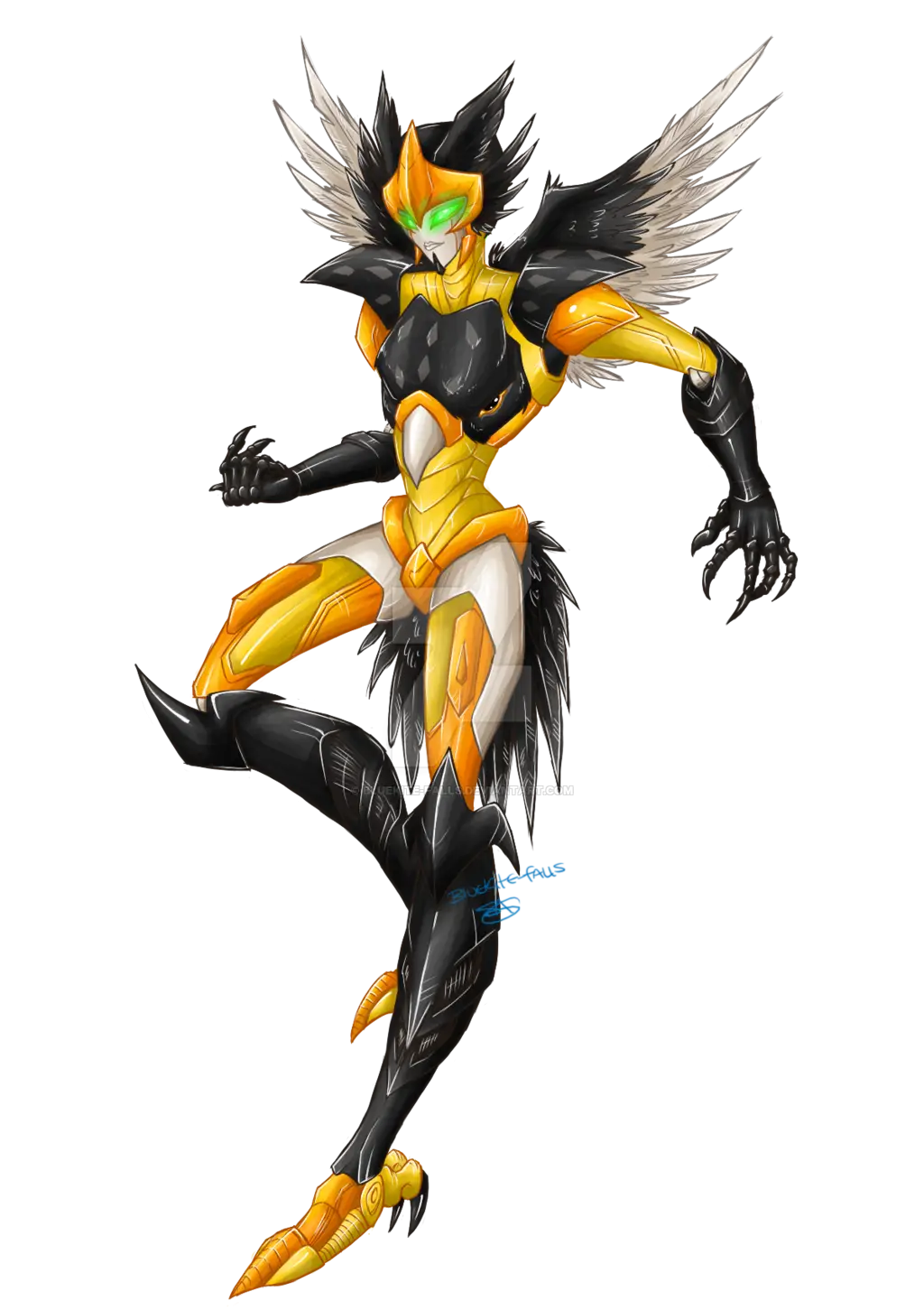 Futuristic Yellow Robot Character