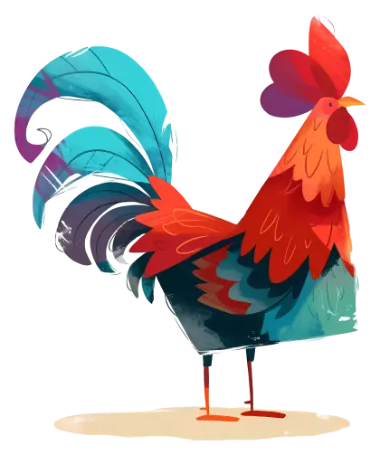 Colorful Rooster Illustration