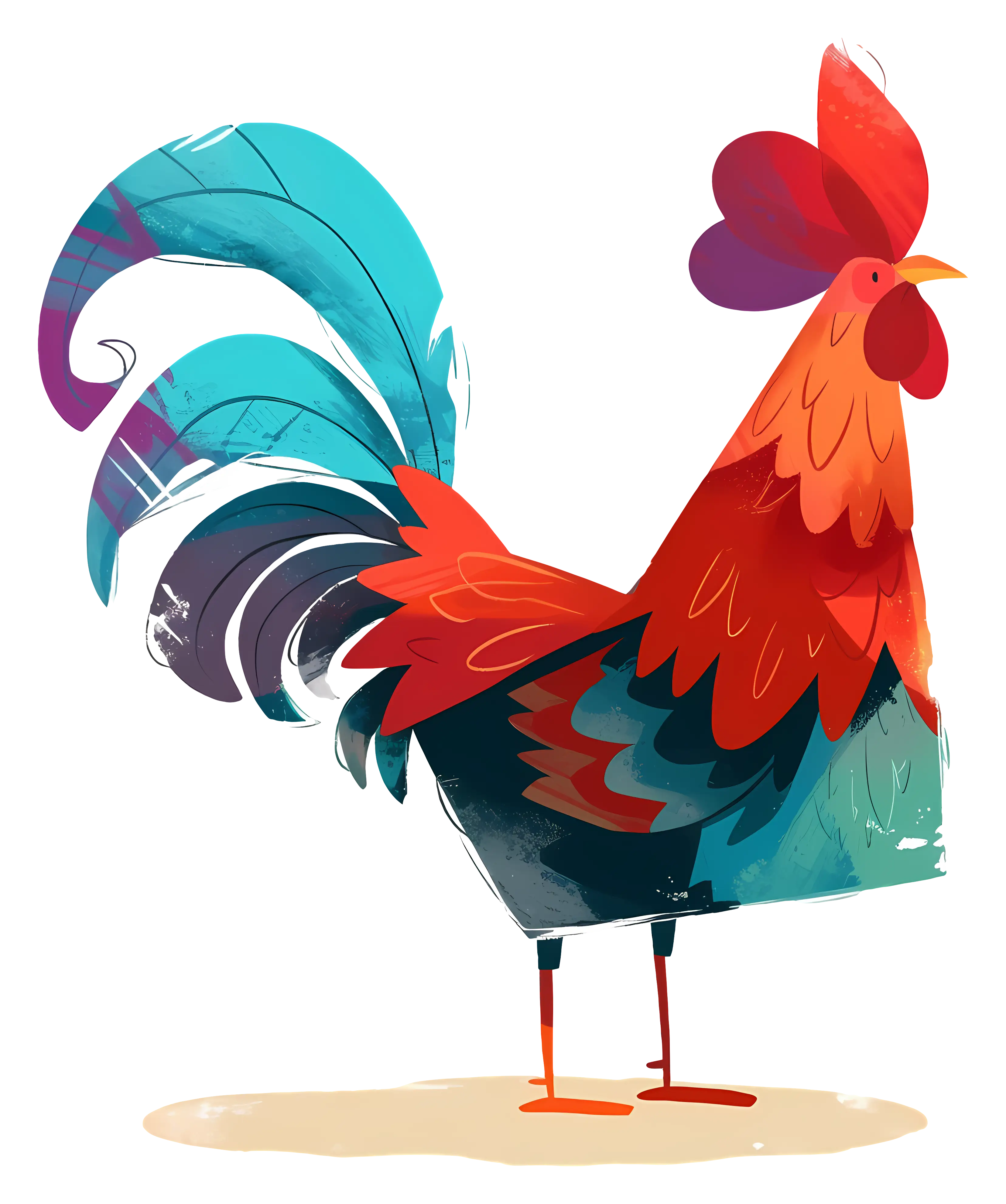 Colorful Rooster Illustration