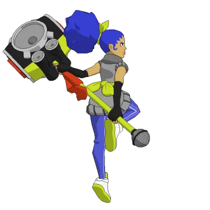 Cartoon Girl with a Giant Hammer