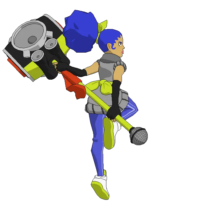 Cartoon Girl with a Giant Hammer