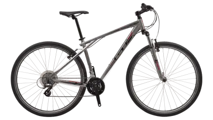 Grey and Black Hybrid Bicycle
